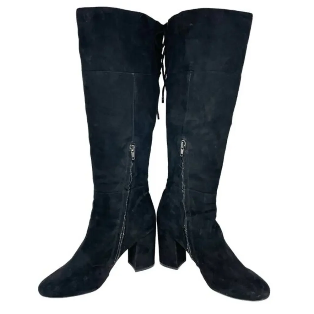 Kenneth Cole Reaction Women's Corie Lace Heeled Boots‎ Black Suede Size 9B